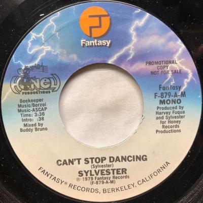 7-дюймовая пластинка SYLVESTER - Can't Stop Dancing F879A Fantasy 1979 США Танцевальная и электронная Б/У