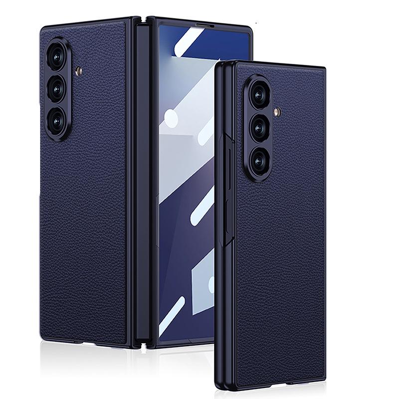 Ультратонкий кожаный чехол для Samsung Z Fold7 - Металлическая краска, Однотонный, Интегрированная конструкция корпуса