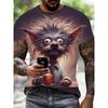 Funny Animal 3D Printing Short Sleeve Summer Outdoor Fashion Wear Tops Large Size Loose Men's T-Shirts