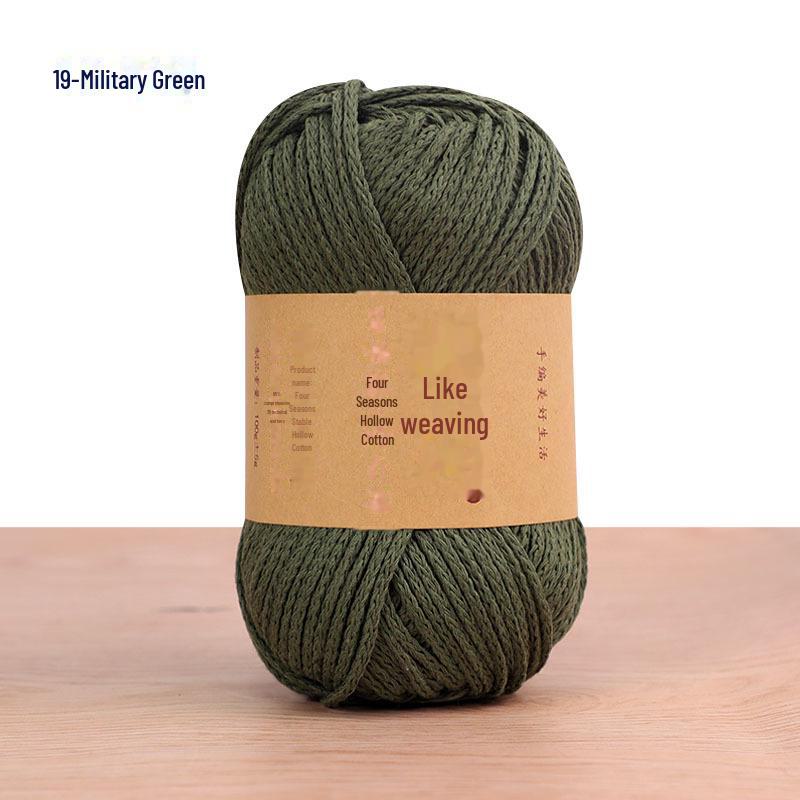 Four Seasons Cotton Thread for Crochet: Hollow, Round Ply Yarn Ball for DIY Material Bags