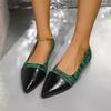 2024 New Fashion Color Matching Pointed Toe Comfortable Slip-on Flat Bottom Versatile Outer Wear Zapatos De Mujer