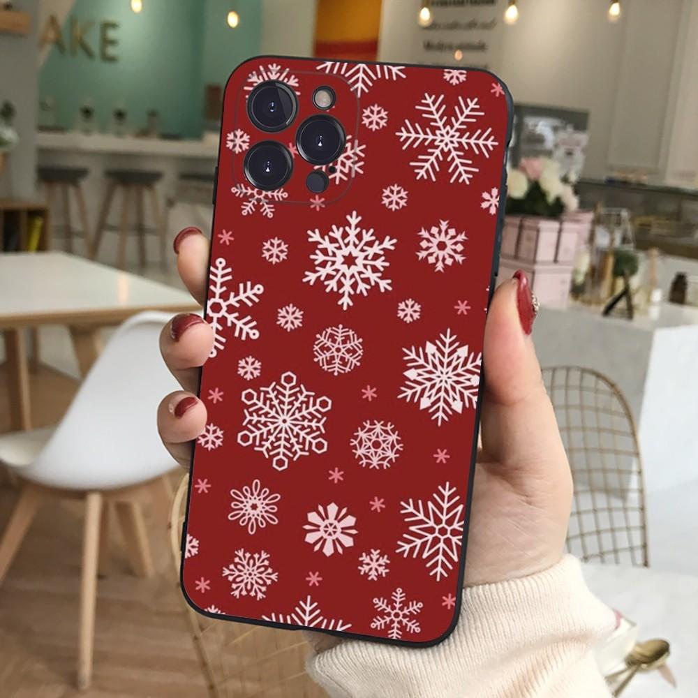 Merry Christmas Snowflake Phone Case Silicone Soft for iphone 16 15 14 13 12 11 Pro Mini XS MAX Plus X Cover