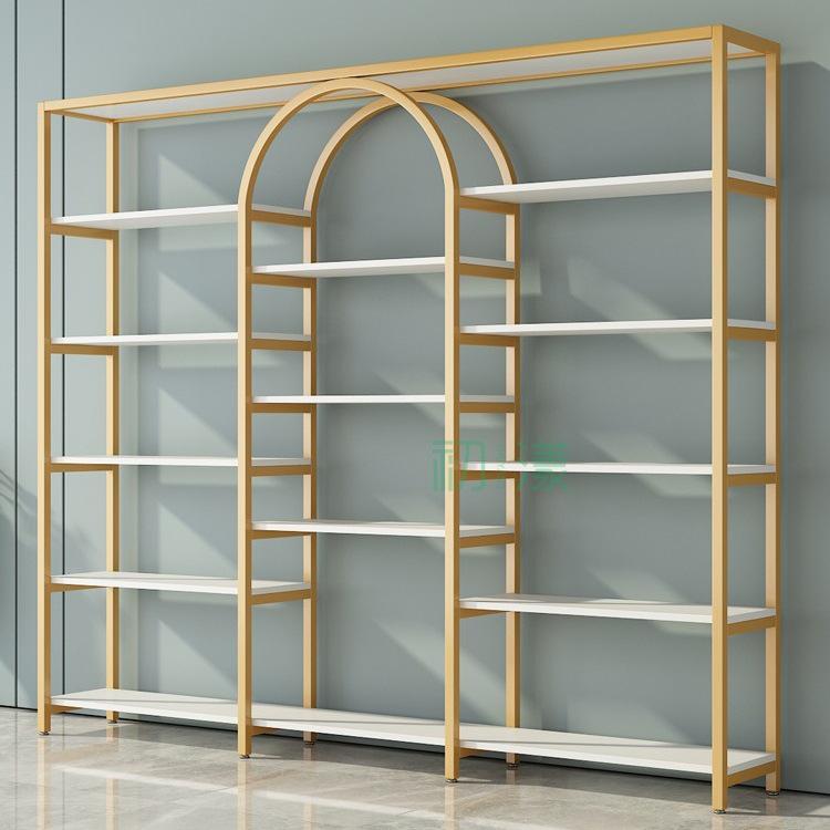 Multi-Function Light Luxury Nail Polish & Skincare Display Shelf for Beauty Salons