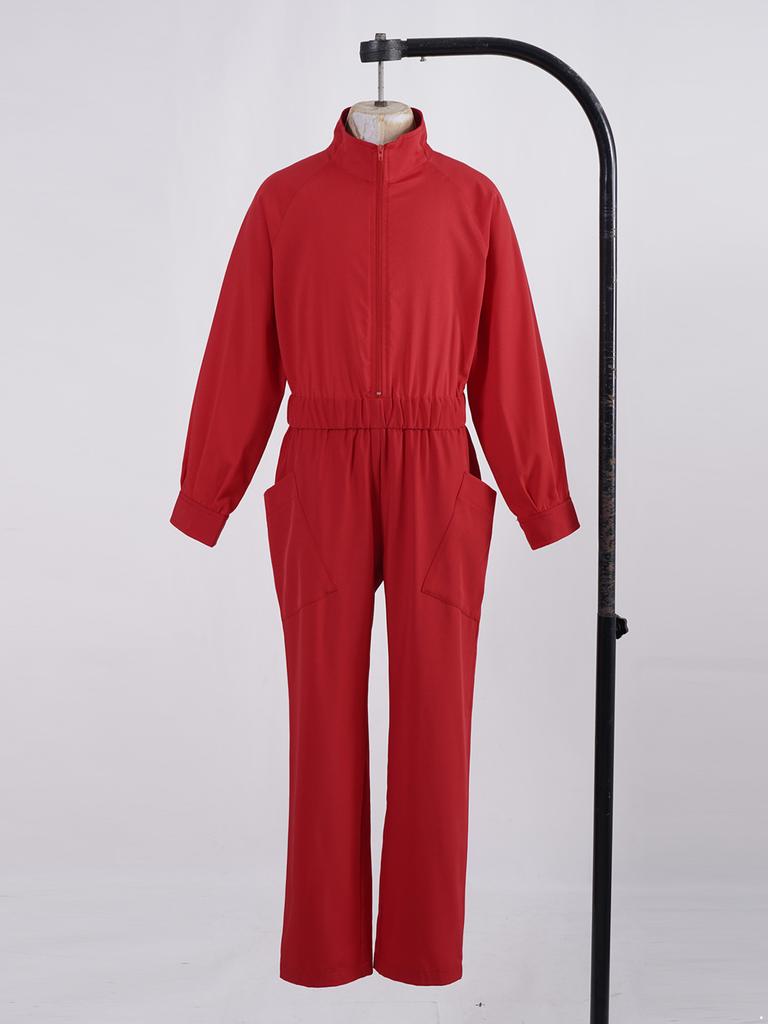 Girls Practical Wear Stand Collar Jumpsuit for Daily Activities
