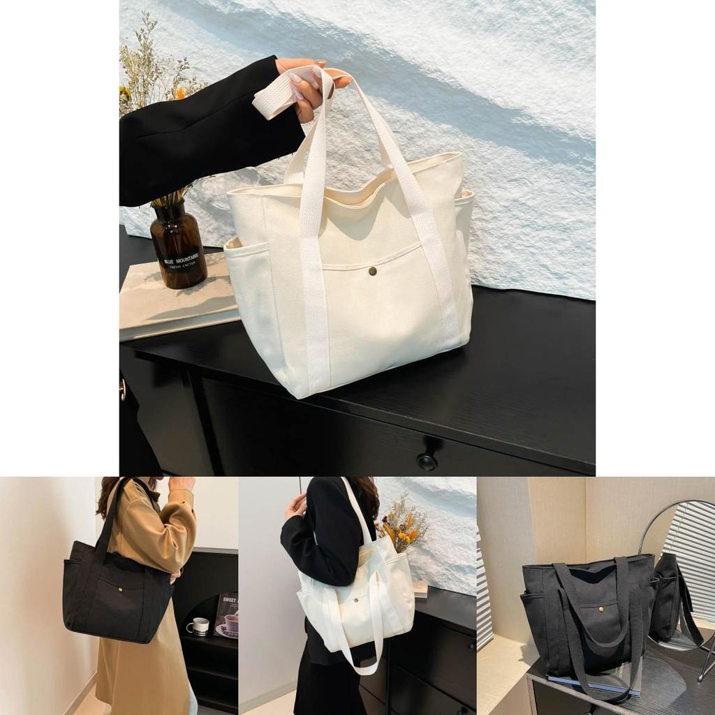 Spacious Canvas Tote Bag For Work And Leisure Stylish Commuter Must-have Accessory