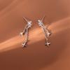 Fangxing Sparkling Diamond Star Earrings for Women, New Trendy and Niche Design, Simple and High-end Earrings