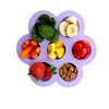 2PCS 7-hole Silicone Supplementary Food Box with Cover Food Container Bento Box Tableware