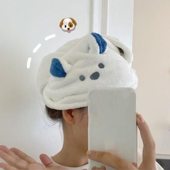 Microfiber Hair Wrap Women Koala Hair Drying Towel with Button Absorbent Quick Dry Hair Towel Turban Reduces Frizz for Bath Shower