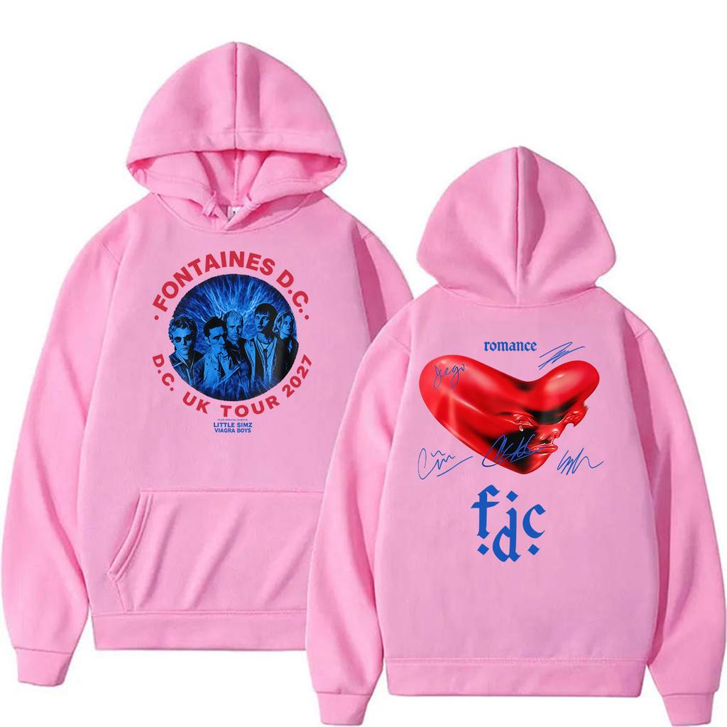 Fontaines D.C Band UK Tour 2027 Print hoodie Unisex Vintage Long sleeve Oversized Sweatshirt Fashion Clothing pullover hooded