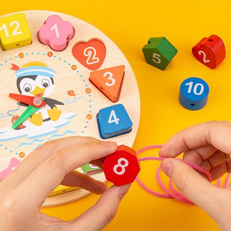 Детские деревянные игрушки Часы Радужная башня Гусеница Вокруг бусин Подбор форм Детская игрушка Монтессори для раннего развития TMZ