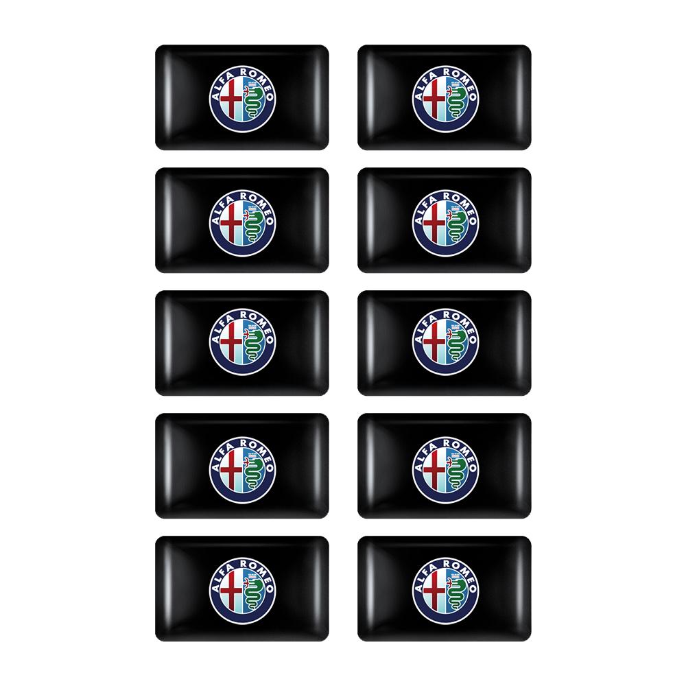 10pcs 3D Epoxy Car Stickers Body Auto Emblem Interior Dekoration For Alfa Romeo Mito Giulietta Myth 159 Sportiva Giulia 147 156TM6
