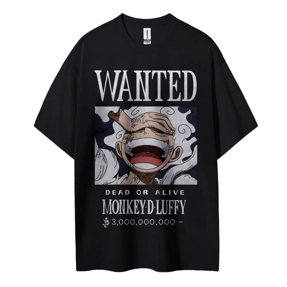 ONE PIECE Анимационные Производные Мужская Оверсайз Футболка С Принтом Персонажа Забавный Графический Летняя 2025 Повседневная Уличная Одежда