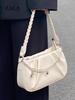 Autumn and Winter New Niche Square Cloud Pleated Bag Women's Commuting Simple and Versatile Handbag Underarm Bag