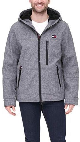 Tommy Hilfiger Soft Shell Sherpa Lined Performance Jacket Heather Grey Tech Winter Jackets