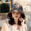 Fashion Adjustable Flower Empty Top Cap Polyester Breathable Anti-Sun Fisherman Hat Mesh Leaf Large Brim Sun Hat Leisure