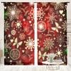 2 Pieces, Christmas Bell Shining Flower Wreath Curtains -30% Blackout - Suitable for Living Room, Bedroom, Kitchen, Home Decorat