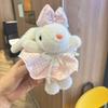 19cm Rabbit Pendant Soft Plush Rabbit Key Ring Lovely Plush Keychains  Girls Gift