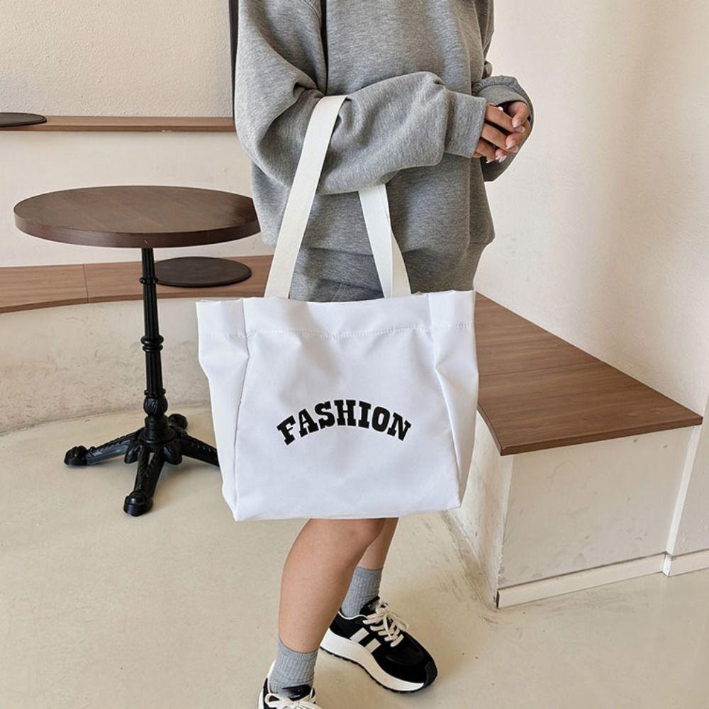 Nylon Canvas Tote Bag Printed Letter Shoulder Bag Fashion Simple Handbag  Streetwear