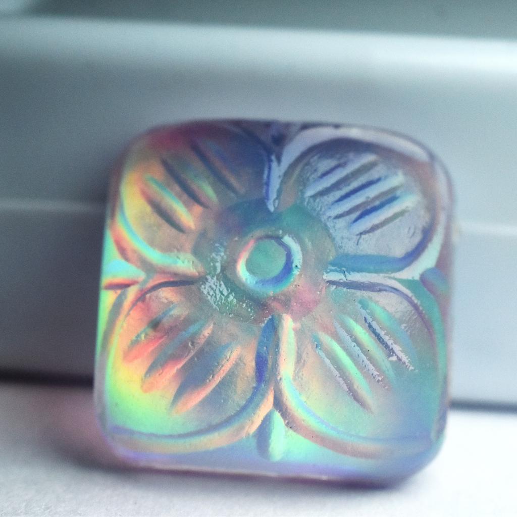 Lab-Created Opal Loose Gemstone 11.70 ct Multi-Color Square Cut October Birthday Birthstone
