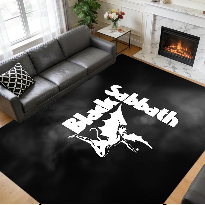 Led Zeppelin Print Crystal Velvet Plush Rug Wear?Resistant Anti?Slip Floor Mat For Indoor Household Decoration