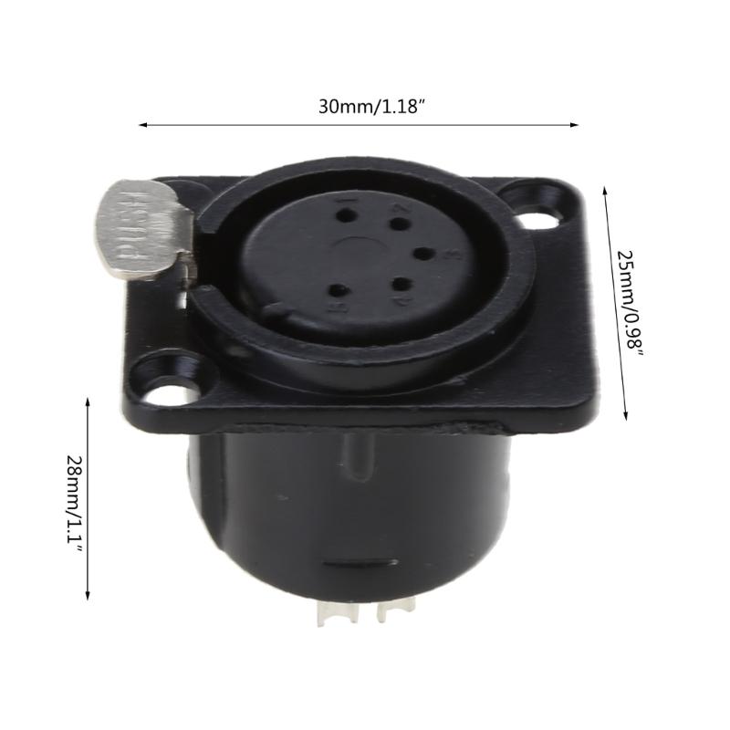 5 Pin Professional Speaker Plugs Female Base XLR Female Plugs Panel Mounted Connector 5-core Gold-plated XLR Connector