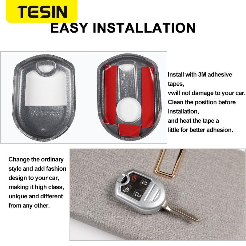 TESIN Car Keys Cover For A4 Mustang 2010-2014 Car Key Case Shell Cover Interior Accessories For A4 F150 Raptor 2009-2014 LW4