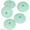 Flat Silicone Beads - ARTEMIO - 12 X 7 Mm - Water Green - Set of 5 Pcs