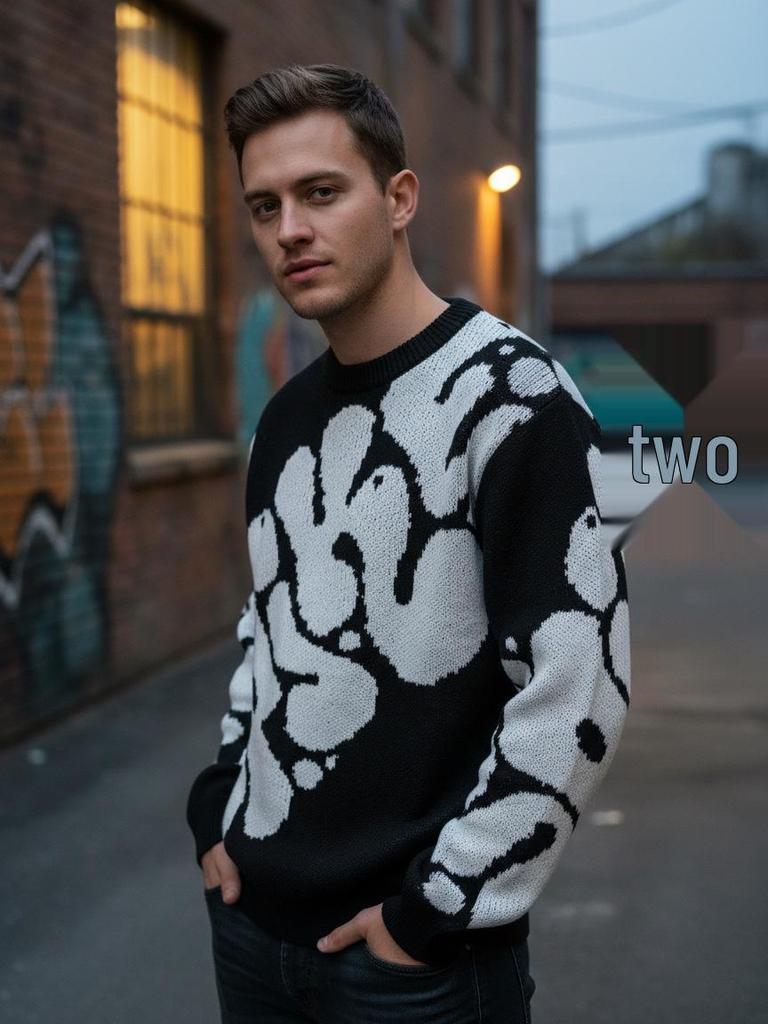 Ретро Тренд Вязаный Пуловер с Буквами: Повседневный свитер в корейском стиле для осени/зимы