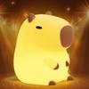 Cute Capybara Night Light, Attivolife Animal Soft Silicone Touch LED Lamp with 2-Level Dimming & Timer, Portable USB Rechargeable for Nursing,