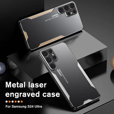 Для Samsung Galaxy S24 S23 S22 S21 S20 Plus Ultra FE 5G чехол роскошный алюминиевый сплав задняя крышка на TPU Soft Edge Protect Fundas