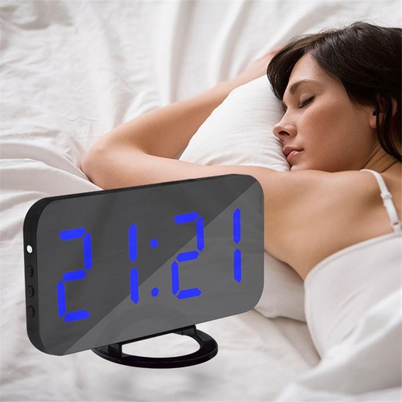 New Creative Mobile Phone Charging Mirror Electronic Snooze Alarm Clock LED Display