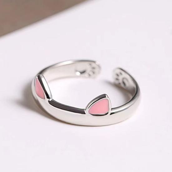 Кольцо для пары, кошачьи уши, покрытие, украшение, ювелирное изделие, регулируемое кольцо на палец для повседневного ношения