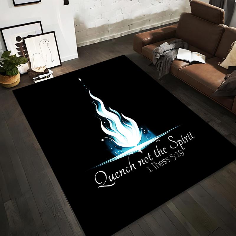 Inspirational Flame Design Rug Non-slip rug suitable for living room and bedroom sofas.