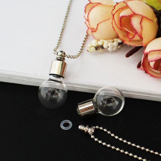 Ожерелье Сделай сам Прозрачное Открывающееся Наполняемое Герметичное Гладкое Декоративное Подарок Мужчины Женщины Кулон в виде Стеклянной Бутылки Ожерелье Ювелирное Украшение Модный Аксессуар