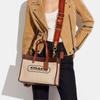 Coach Field 30 Classic Large Capacity Logo Print Canvas And Leather Tote Bag Women Tote Bags C8459-B4TXJ