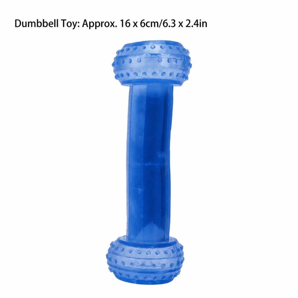 TPR Food Dispensing Toy Dumbbell Shape Cooling Dog Toy Dog Teething Toy Summer Heat Relief