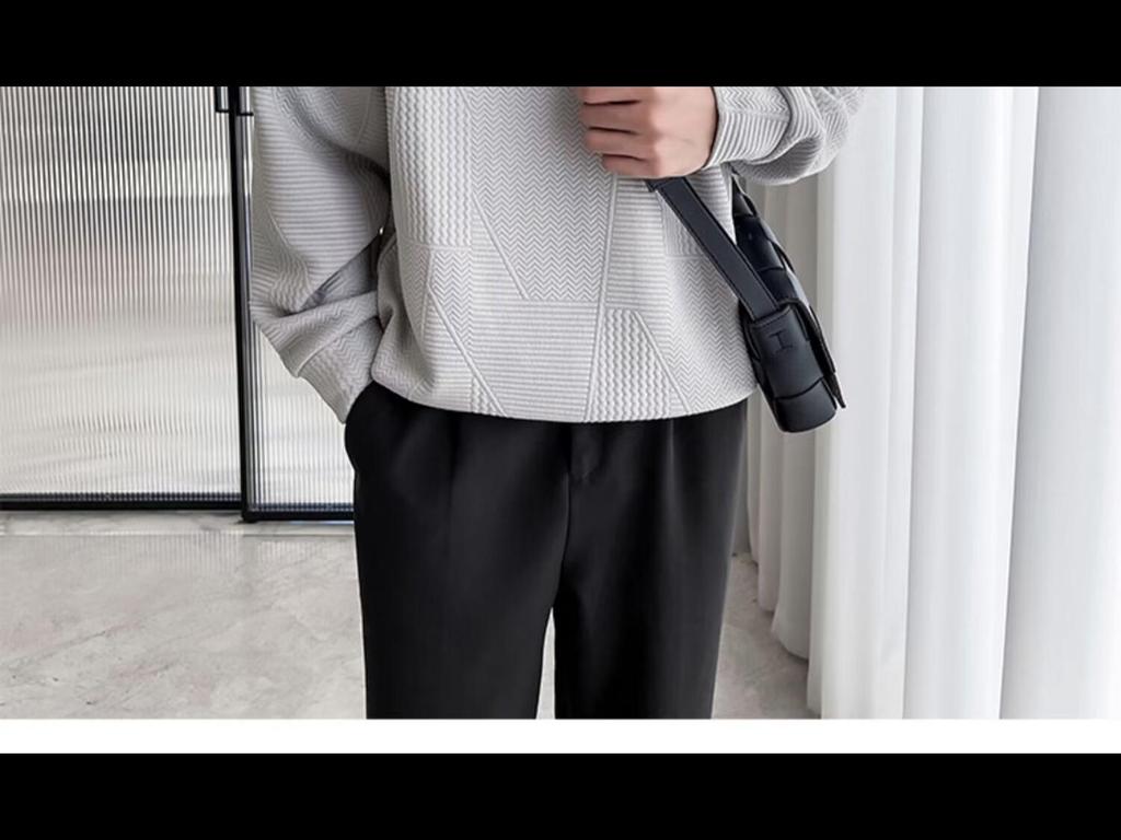 Men's 2023 Autumn/Winter Waffle Lapel Sweatshirt - Trendy, Versatile, Long-Sleeved Top