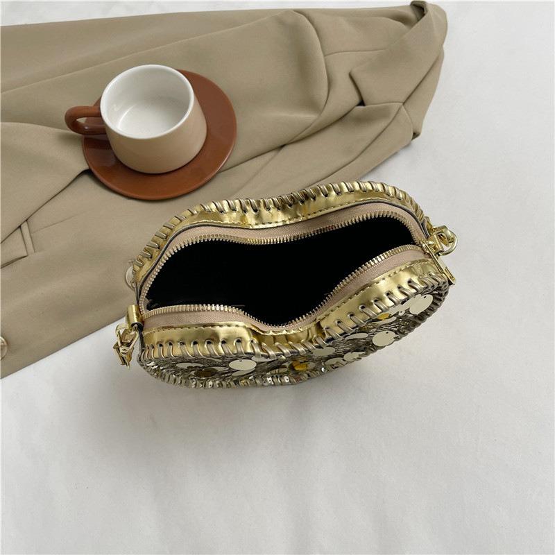 Новая сумка-сердце с пайетками женская сезон лето новая персонализированная дизайнерская сумка-мессенджер в нишевом стиле Spice Girl