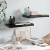 VidaXL Floating Wall Shelf 2 Pcs Glossy Black 50x23x3.8 Cm MDF