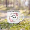 French Flower Printed Coffee Mugs Bachelorette Party Wine Mug Bridesmaid Witness Enamel Cup Engagement Wedding Gifts for Witness