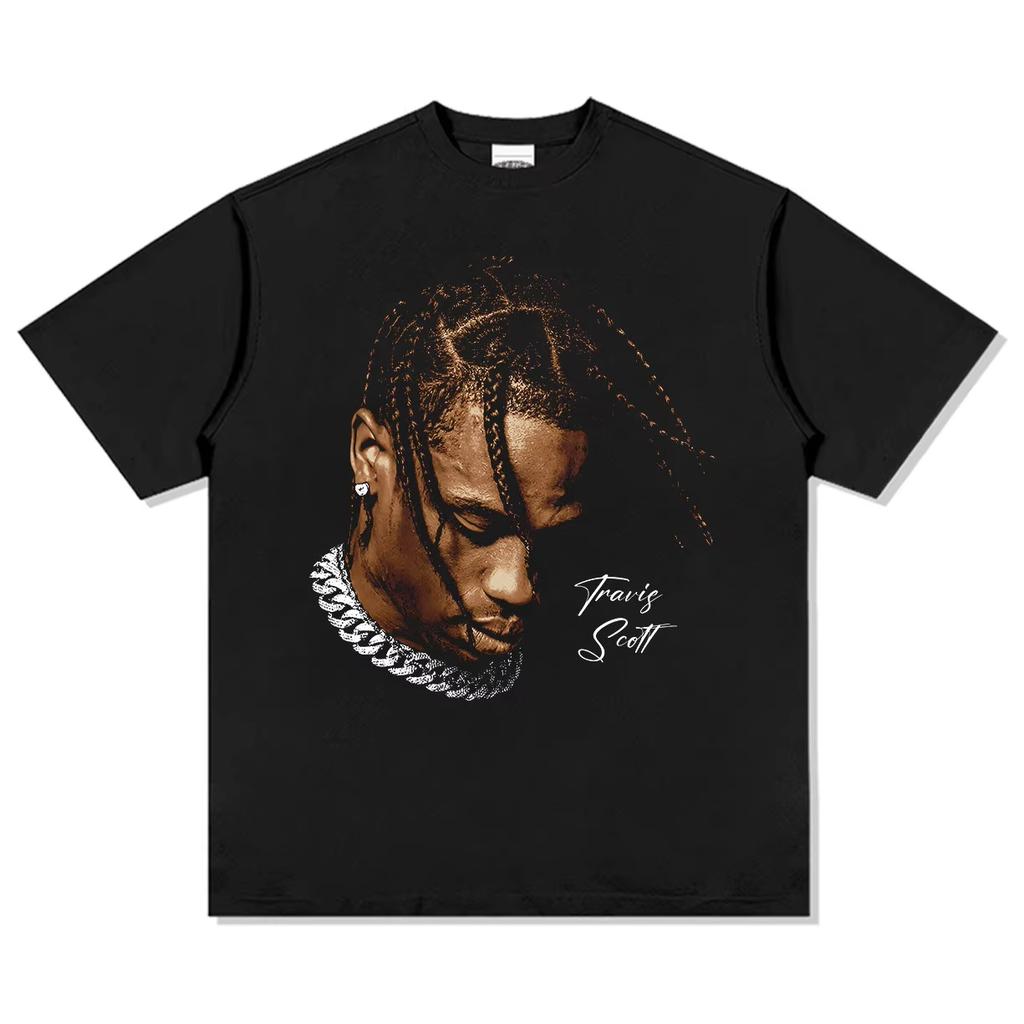 Графическая футболка Travis Scott Оверсайз Хип-Хоп Рэпер Хлопковая Футболка Уличная Мода Унисекс Женский Повседневный Винтаж Y2K Топ Атмосфера Astroworld