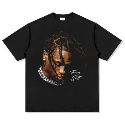 Графическая футболка Travis Scott Оверсайз Хип-Хоп Рэпер Хлопковая Футболка Уличная Мода Унисекс Женский Повседневный Винтаж Y2K Топ Атмосфера Astroworld