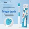 Двусторонний антибактериальный скребок и щетка для языка для освежения и глубокой очистки