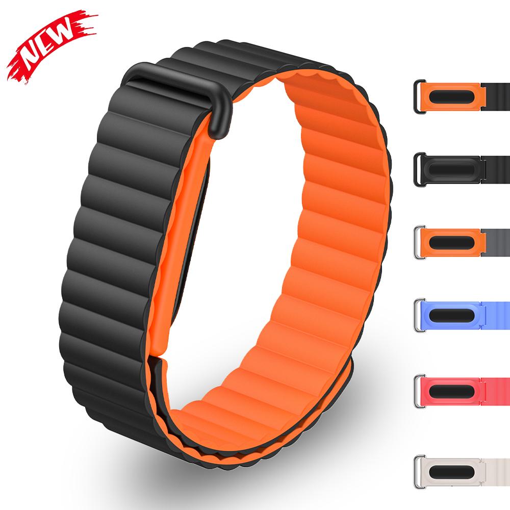 Silicone Magnetic Strap for Google Fitbit Air Rubber Loop Bracelet Outdoors Sports Band Wristband for Women Men