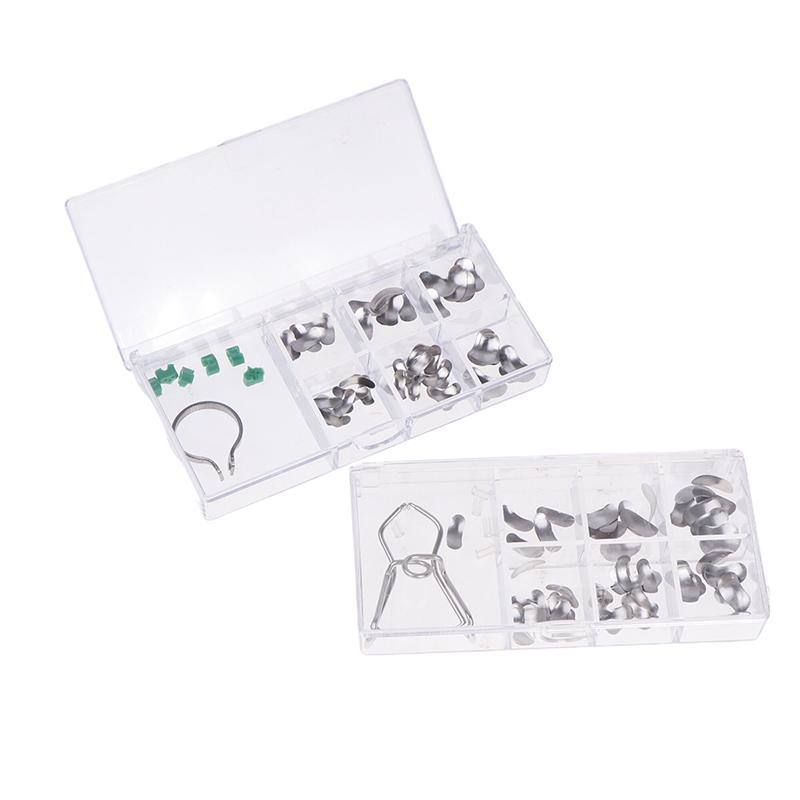 60 шт./кор. стоматологические секционные контурные металлические матрицы матричное кольцо с силиконовыми дельта-клиньями стоматологические инструменты