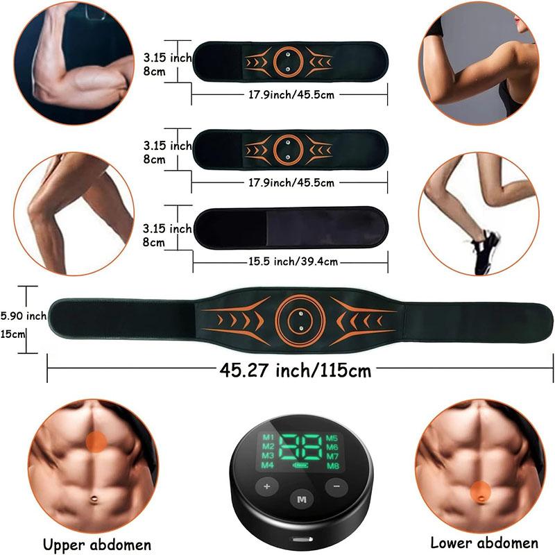 Мышечный стимулятор EMS, тренажер для брюшного пояса, ЖК-дисплей, пресс, фитнес-тренировки, домашний тренажерный зал, похудение, тренировка живота