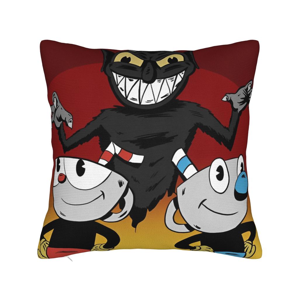 Cupheads And Mugmans Cartoon Pillowcase Doublesided Printing Cushion Cover Decor Throw Pillow Case Cover Sofa Zipper