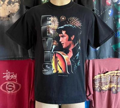 Винтажная футболка Элвиса Пресли 1990-х годов с графическим принтом Rock N Roll S-5XL