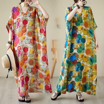 Реальное фото летнее тонкое с V-образным вырезом хлопок и лен большой размер свободное литературное праздничное пляжное платье длинное женское