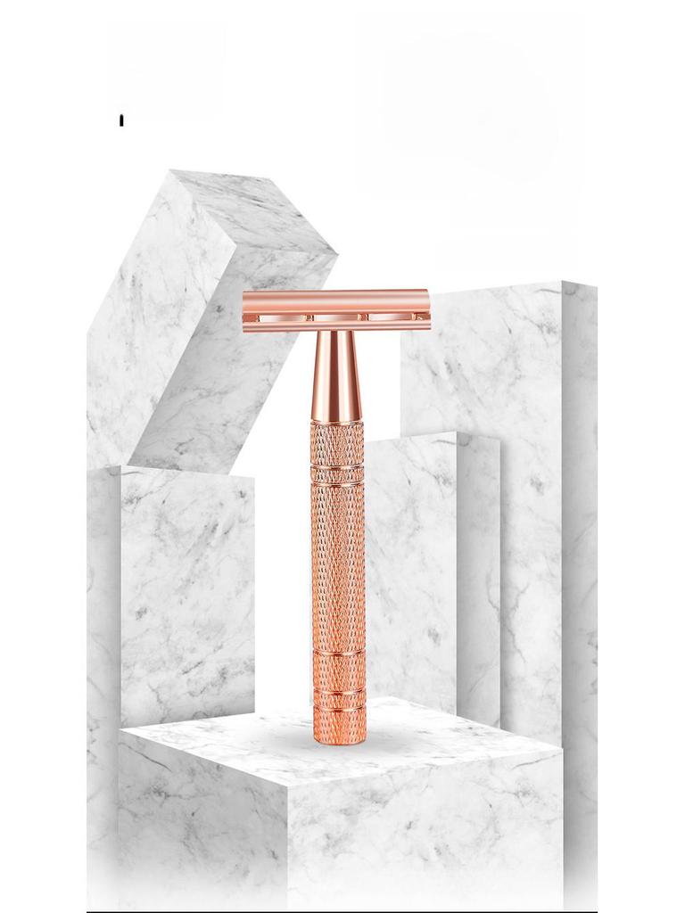 Двусторонняя ручная бритва розового золота